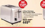 Stellar 2 Slice Stainless Steel Toaster 925W