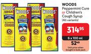 Woods Peppermint Cure Or Children's Cough Syrup (All Variants)-6 x 100ml