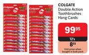 Colgate Double Action Toothbrush Hang Cards-12's Pack