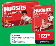 Huggies Dry Comfort Jumbo Pack Diapers-56/60/76/96 Per Pack