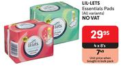 Lil-Lets Essentials Pads (All Variants)-4 x 8's Pack