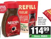Nescafe Classic Coffee 200g Or Refill Pouch 230g(excl. Decaf)-Each