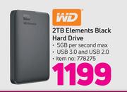 WD 2TB Elements Black Hard Drive