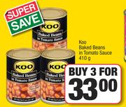 Koo Baked Beans In Tomato Sauce-For 3 x 410g