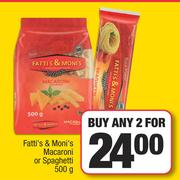 Fatti's & Moni's Macaroni Or Spaghetti-For Any 2 x 500g 