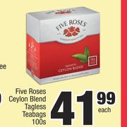 Five Roses Ceylong Blend Tagless Teabags-100's Pack Each