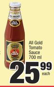 All Gold Tomato Sauce-700ml Each