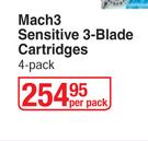 Gillette Mach3 Sensitive 3 Blade Cartridges-4's Per Pack