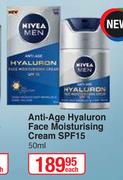 Nivea Men Anti Age Hyaluron Face Moisturising Cream SPF15-50ml Each