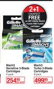 Gillette Mach3 Turbo 3 Blade Cartridges-8's Per Pack