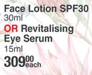 Solal Face Lotion SPF30 30ml Or Revitalising Eye Serum 15ml-Each