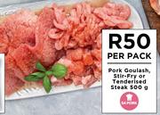 Pork Goulash, Stir Fry Or Tenderised Steak-500g Per Pack