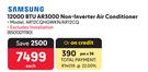 Samsung 12000 BTU AR3000 Non-Inverter Air Conditioner AR12CQHGWKN/AR12CQ