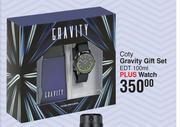 Coty Gravity Gift Set EDT 100ml Plus Watch