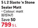 Nova 5L 2 Slasto n Stone Sealer Matt