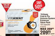 VirAway Cold & Flu Immune System Enhancer Value Pack-120 Capsules Per Pack