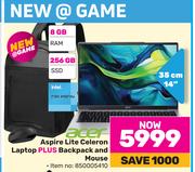 Acer Aspire Lite Celeron Laptop Plus Backpack & Mouse