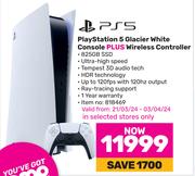 PS5 Glacier White Console Plus Wireless Controller