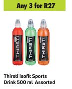 Thirsti Isofit Sports Drink Assorted-For 3 x 500ml