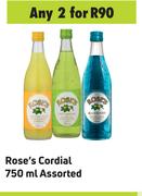 Rose's Cordial Assorted-For 2 x 750ml