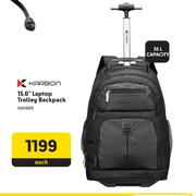 Karbon 15.6" Laptop Trolley Backpack-Each