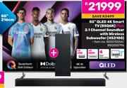 Hisense 85"(216cm) QLED 4K Smart TV 85Q6N Plus 2.1 Channel Soundbar With Wireless Subwoofer HS2100