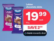 Lekker Chocolate Slabs-80g Each