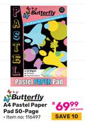 Butterfly A4 Pastel Paper Pad 50 Page (116497)-Per Pack