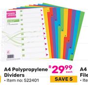 Simple Choice A4 Polypropylene Dividers (522401)-Each