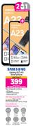 2 x Samsung Galaxy A23 4G Smartphone-On 1GB Red Top Up Core More Data + On Promo 70
