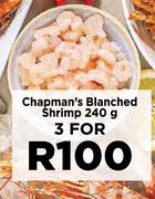 Chapman's Blanched Shrimp-For 3 x 240g