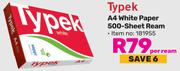 Typek A4 White Paper (500-Sheet Ream)-Per Ream