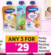 Purity Puree Pouches Assorted-For 3 x 110ml