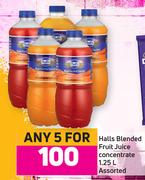 Halls Blended Fruit Juice Concentrate Assorted-For 5 x 1.25L