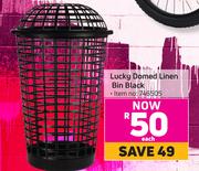 Lucky Domed Linen Bin Black-Each