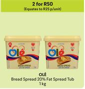 Ole Bread Spread 20% Fat Spread Tub-For 2 x 1Kg