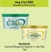 Blossom Canola Margarine Original Or Lite Tub-For 2 x 1Kg