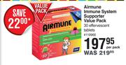 Airmune Immune System Supporter Value Pack-30 Effervescent Tablets Per Pack