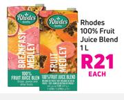 Rhodes 100% Fruit Juice Blend-1L Each
