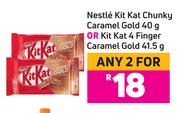 Nestle Kitkat Chunky Caramel Gold 40g Or Kitkat 4 Finger Caramel Gold 41.5g-For 2