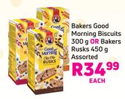 Bakers Good Morning Biscuits 300g Or Bakers Rusks 450g Assorted-Each