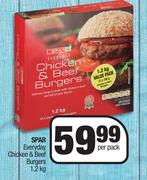 Spar Everyday Chicken & Beef Burgers-1.2Kg Per Pack