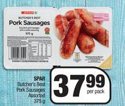 Spar Butcher's Best Pork Sausages Assorted-375g Per Pack
