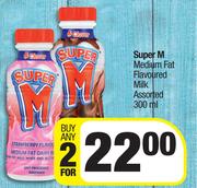 Super M Medium Fat Flavoued Milk Assorted-For 2 x 300ml