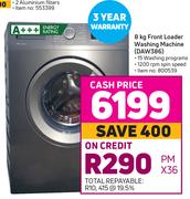 Defy 8 Kg Front Loader Washing Machine DAW386