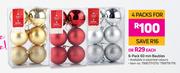 6 Pack 60mm Baubles-For 4 Packs