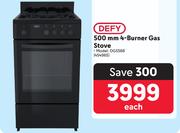 Defy 500mm 4 Burner Gas Stove