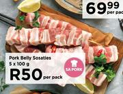 Pork Belly Sosaties-5 x 100g Per Pack