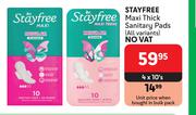 Stayfree Maxi Thick Sanitary Pads (All Variants)-4 x 10's