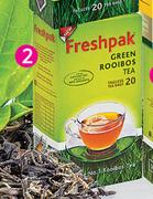 Freshpak Green Rooibos Tagless Teabags-20's Per Pack